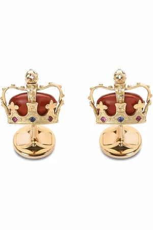 Dolce & Gabbana Gemstone-embellished crown cufflinks