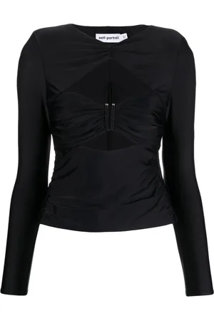 Self-Portrait Ruched cut-out top