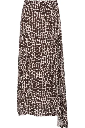 Msgm Animal-print asymmetric maxi skirt