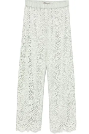 D.EXTERIOR Floral-lace trousers