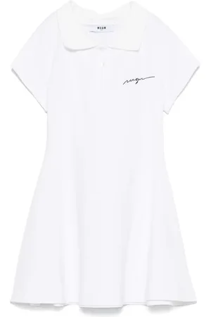 Msgm Logo-embroidered polo dress