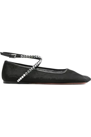 Amina Muaddi Ane mesh ballerina shoes