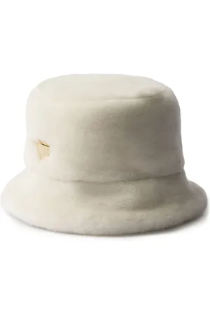 Prada Triangle-logo shearling bucket hat