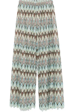 MISS GRANT Wave-pattern trousers