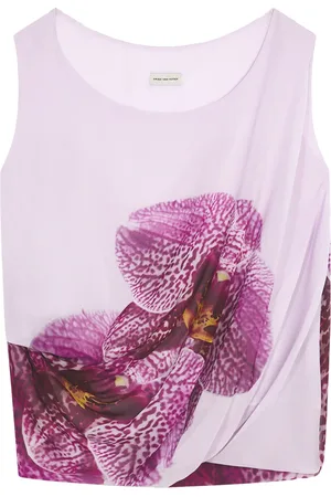 DRIES VAN NOTEN Orchid-print tank top