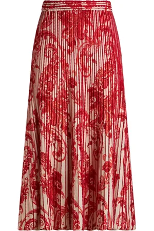 Etro Paisley-print pleated midi skirt