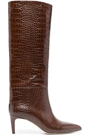 PARIS TEXAS 65mm crocodile-effect leather boots