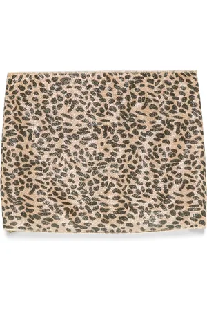 Oseree Leopard-print mini skirt