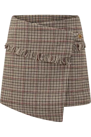 Ganni Checked wrap mini skirt