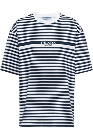 Prada Striped logo-print T-shirt