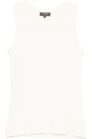 N.PEAL Ribbed-trim tank top