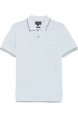 Emporio Armani Striped-trim piqué polo shirt