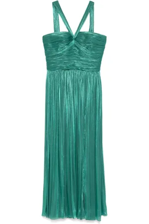Costarellos Lurex georgette maxi dress