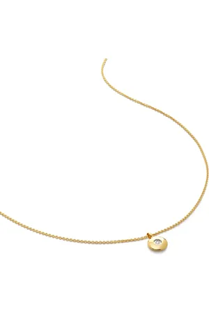 Monica Vinader 18kt recycled vermeil Birthstone diamond pendant necklace