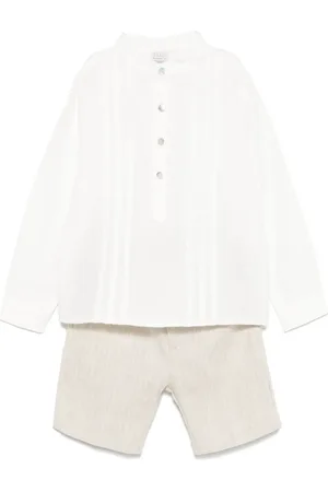 PAZ RODRIGUEZ Slub-texture shorts set