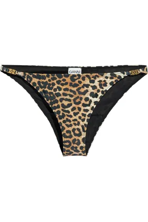 Ganni Leopard-print bikini bottoms
