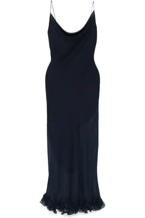 ROTATE Ruffle-trim chiffon maxi dress