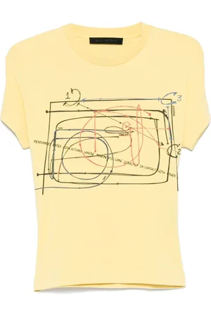 ALAINPAUL Printed elasticated-straps T-shirt