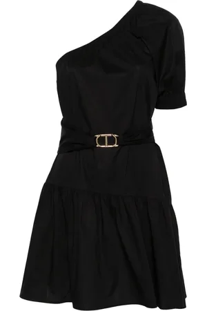 Twin-Set One-shoulder poplin minidress