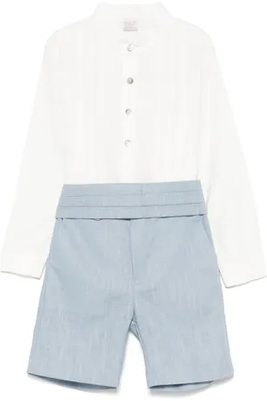 PAZ RODRIGUEZ Slub-texture shorts set