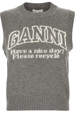 Ganni Logo-jacquard vest