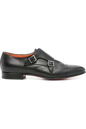 santoni Leather monk shoes