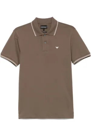 Emporio Armani Striped-trim piqué polo shirt