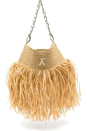 Patrizia Pepe Fringed woven shoulder bag