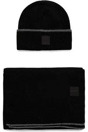 HUGO BOSS Logo-patch beanie (set of three)