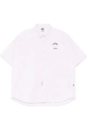 A Bathing Ape AAPENOW moonface-logo striped shirt