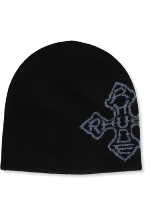 Rhude Cross-logo knitted beanie hat