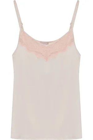 Hanro Lace-appliqué tank top