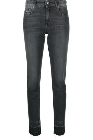 VERSACE Logo-patch skinny jeans