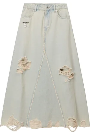 Musium Div. Distressed denim maxi skirt
