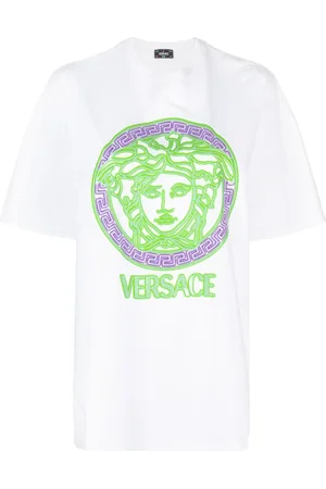 VERSACE Medusa-appliqué cotton T-shirt