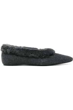 Totême Shearling-trim ballerinas