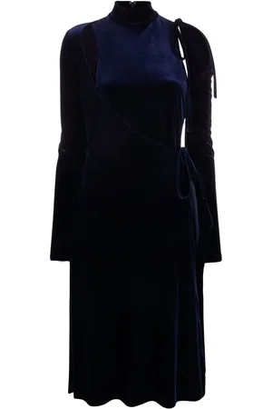 VERSACE Cut-out velvet wrap dress