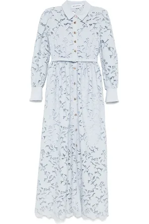 Self-Portrait Lace collared maxi dress
