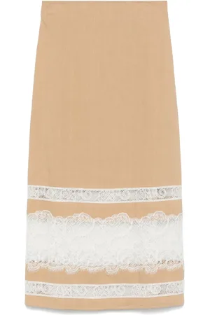 LORENA ANTONIAZZI Lace-trimmed midi shirt