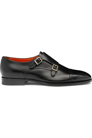 santoni Leather monk shoes