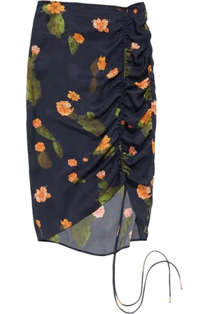 Bimba y Lola Cactus-motif ruched skirt