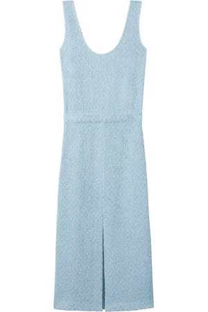 ST. JOHN Tweed scoop neck dress