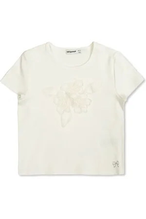 Self-Portrait Floral-appliqué T-shirt
