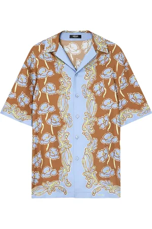 VERSACE Poppies foulard silk shirt