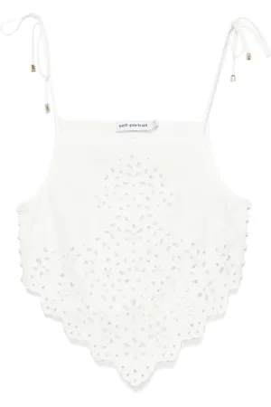 Self-Portrait Cotton embroidered top