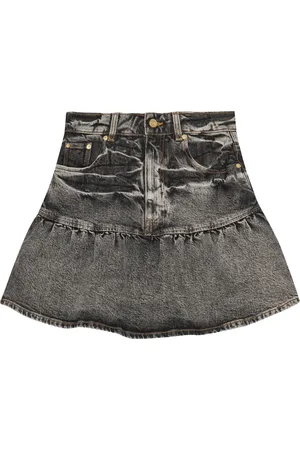 Ganni Whiskering-effect mini skirt