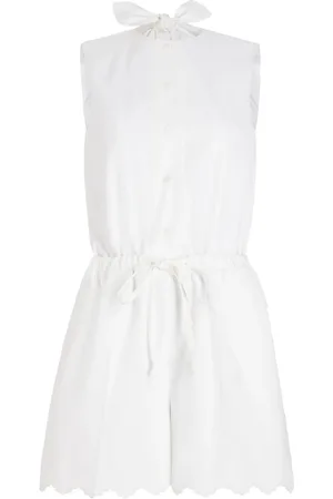 Patou Open-back poplin playsuit