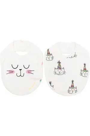 Stella McCartney Cat graphic-print bib set