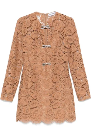 Self-Portrait Lace bow mini dress