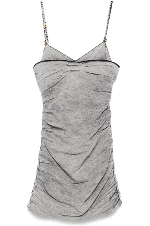 Elisabetta Franchi Shoulder-straps denim mini dress